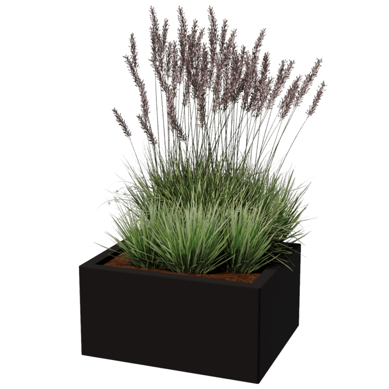 Plantekasse af pulverlakeret stål Texas 50 x 60 cm