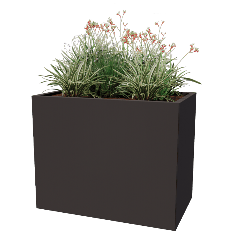 Plantekasse af pulverlakeret stål Texas 60 x 100 cm