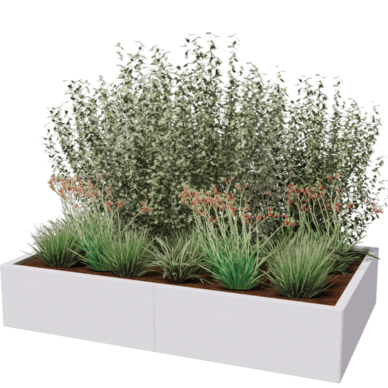 Plantekasse af pulverlakeret stål Texas xxl 160 x 100 cm