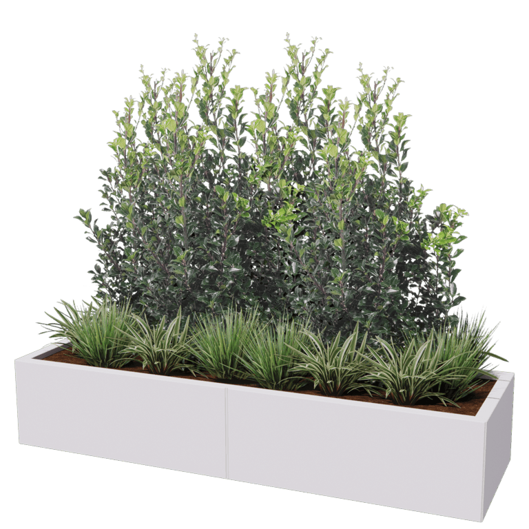 Plantekasse af pulverlakeret stål Texas xxl 160 x 50 cm