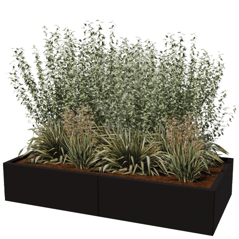 Plantekasse af pulverlakeret stål Texas xxl 160 x 80 cm
