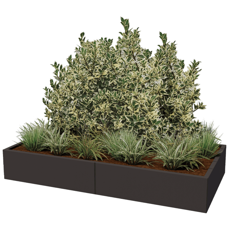 Plantekasse af pulverlakeret stål Texas xxl 200 x 100 cm