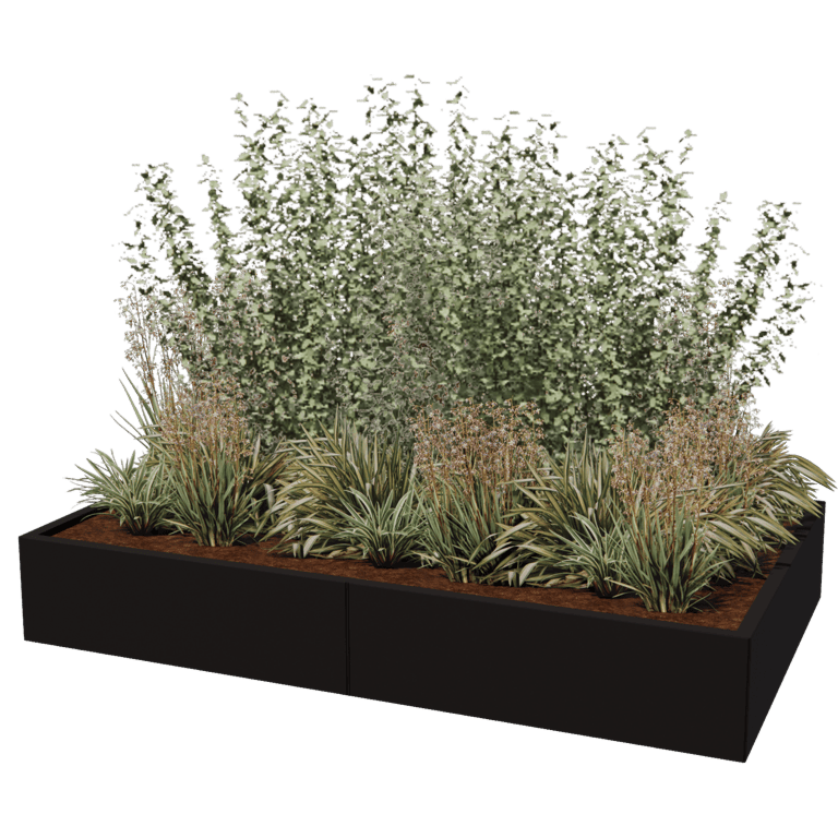 Plantekasse af pulverlakeret stål Texas xxl 200 x 120 cm