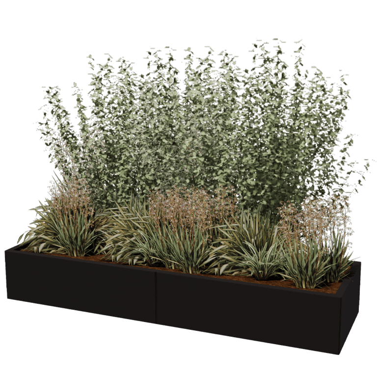 Plantekasse af pulverlakeret stål Texas xxl 200 x 60 cm