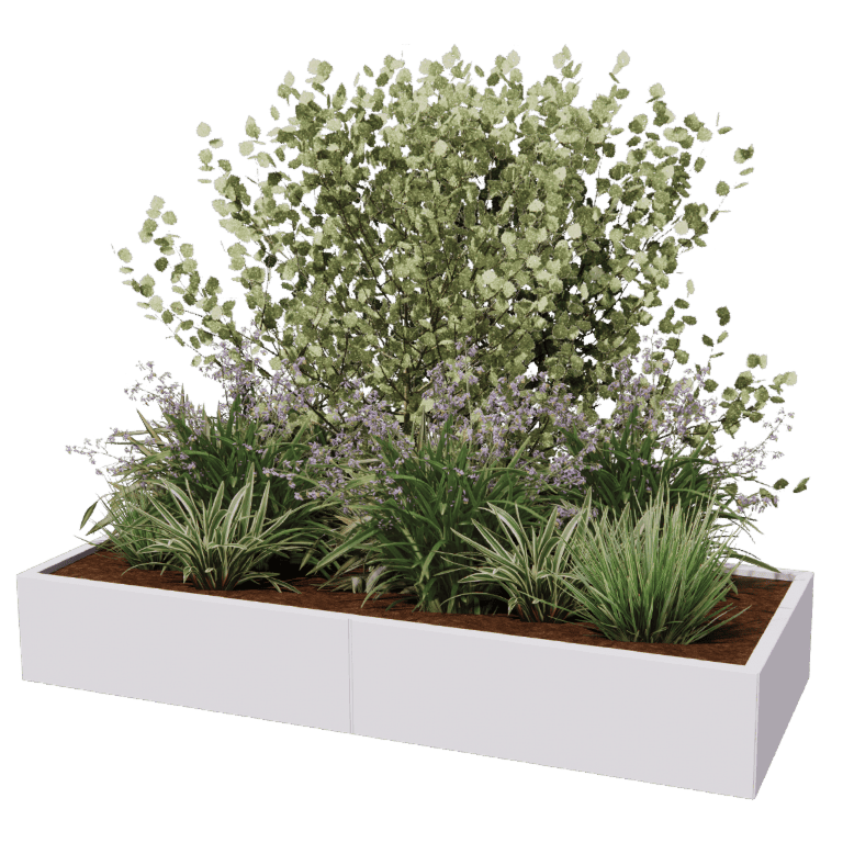 Plantekasse af pulverlakeret stål Texas xxl 200 x 80 cm