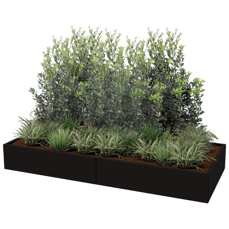 Plantekasse af pulverlakeret stål Texas xxl 240 x 100 cm