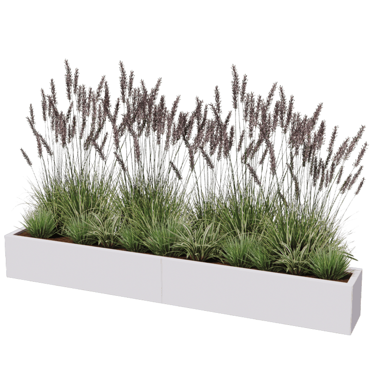 Plantekasse af pulverlakeret stål Texas xxl 240 x 30 cm