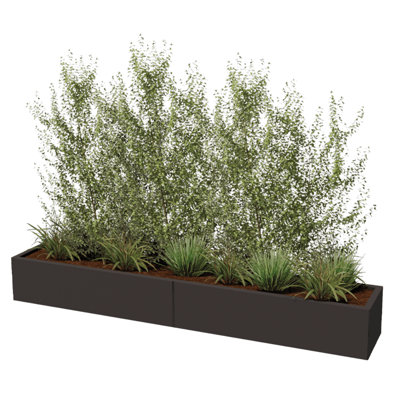 Plantekasse af pulverlakeret stål Texas xxl 240 x 40 cm