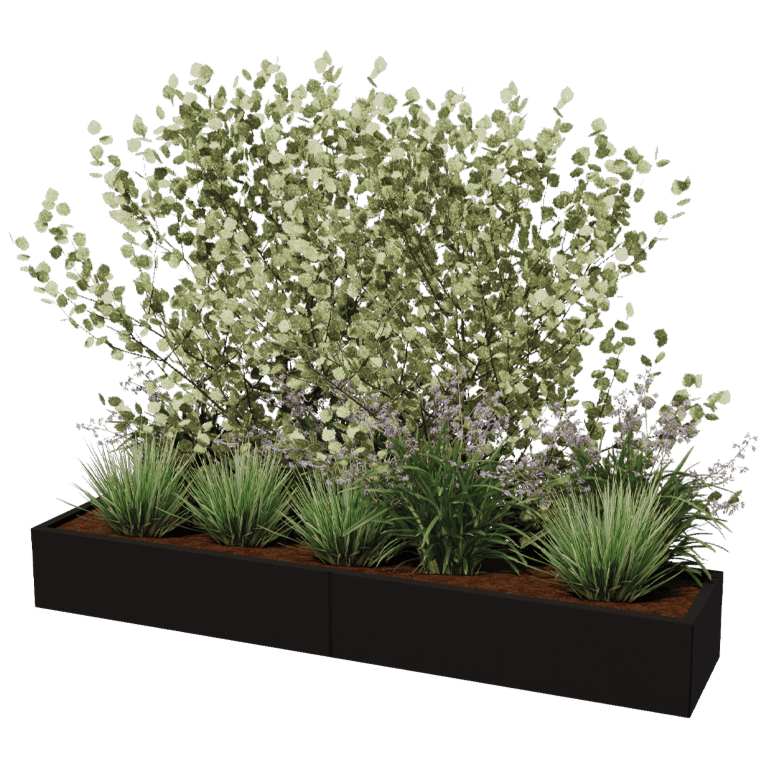 Plantekasse af pulverlakeret stål Texas xxl 240 x 50 cm