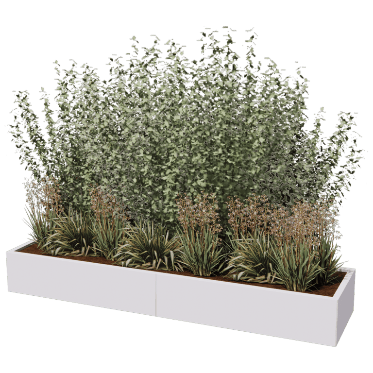 Plantekasse af pulverlakeret stål Texas xxl 240 x 60 cm