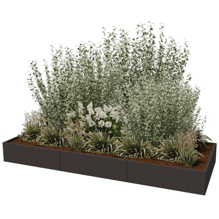 Plantekasse af pulverlakeret stål Texas xxl 300 x 120 cm