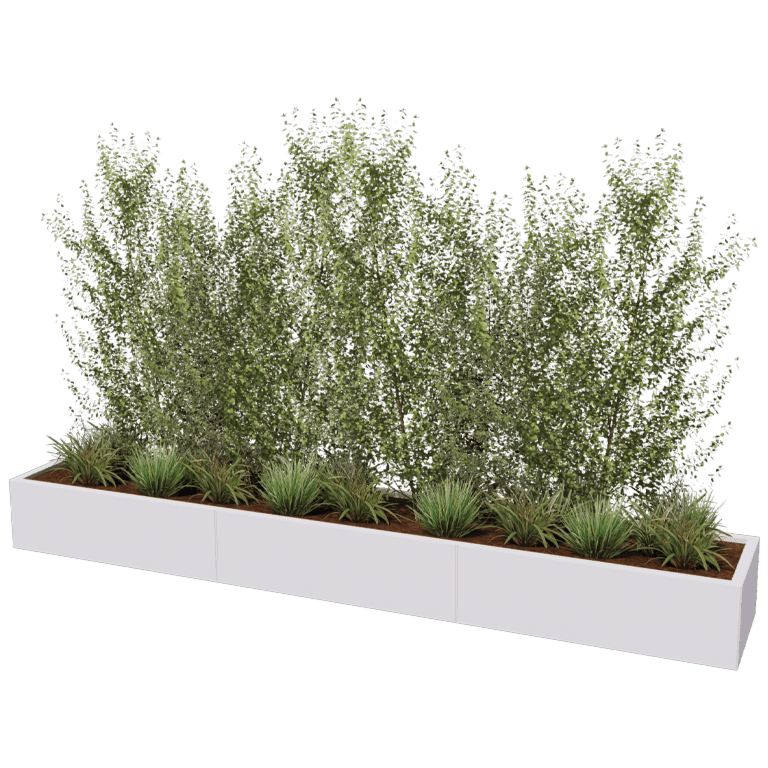 Plantekasse af pulverlakeret stål Texas xxl 300 x 50 cm