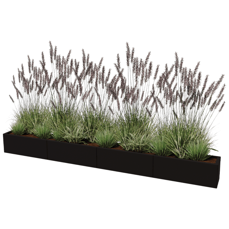 Plantekasse af pulverlakeret stål Texas xxl 320 x 30 cm
