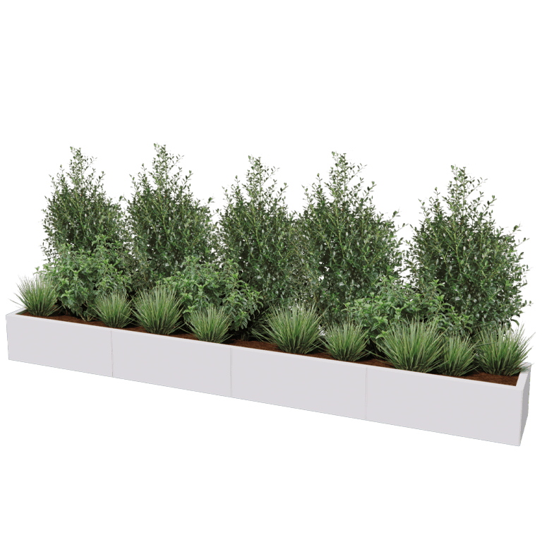 Plantekasse af pulverlakeret stål Texas xxl 320 x 40 cm