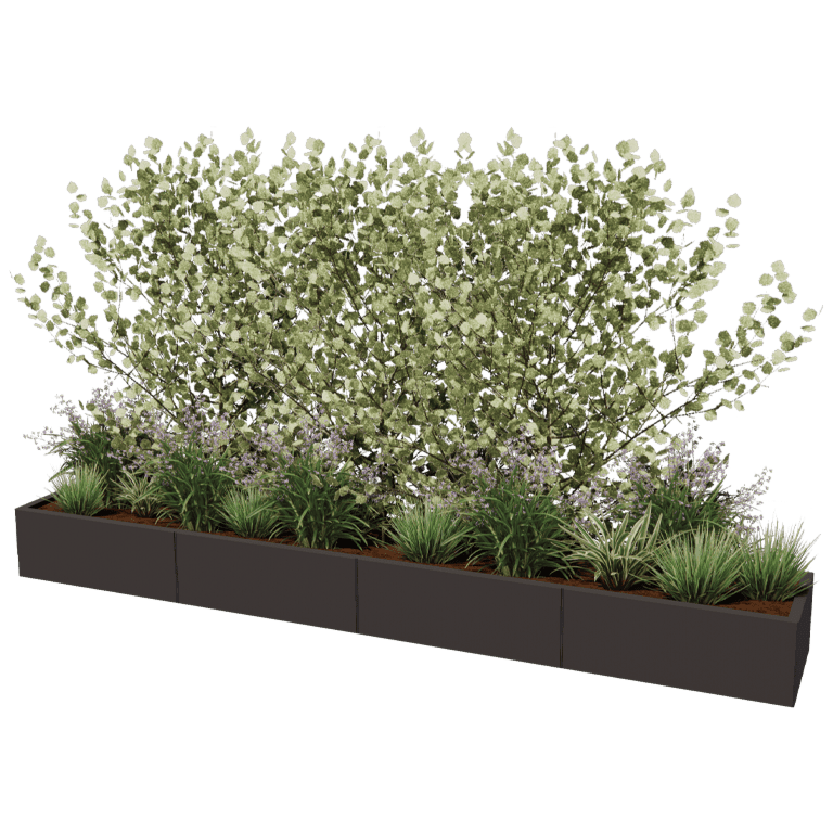 Plantekasse af pulverlakeret stål Texas xxl 320 x 50 cm