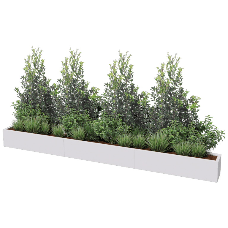 Plantekasse af pulverlakeret stål Texas xxl 360 x 30 cm