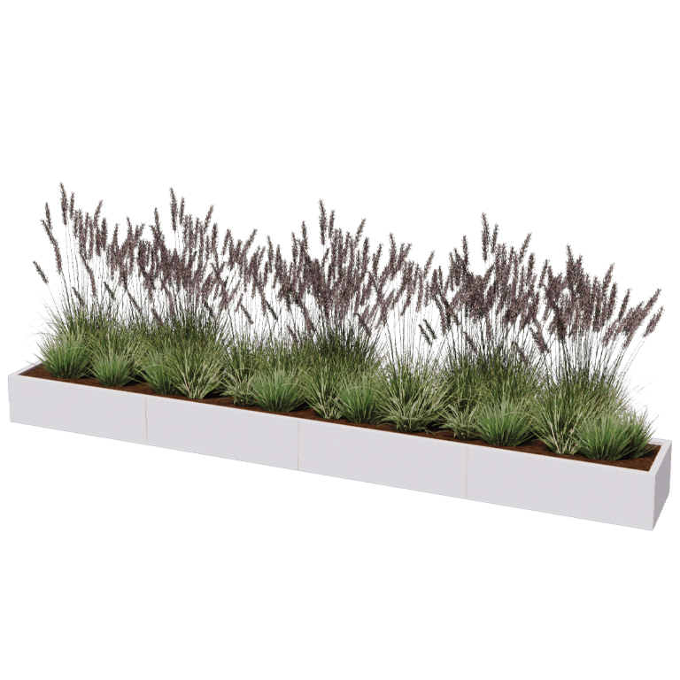 Plantekasse af pulverlakeret stål Texas xxl 400 x 50 cm