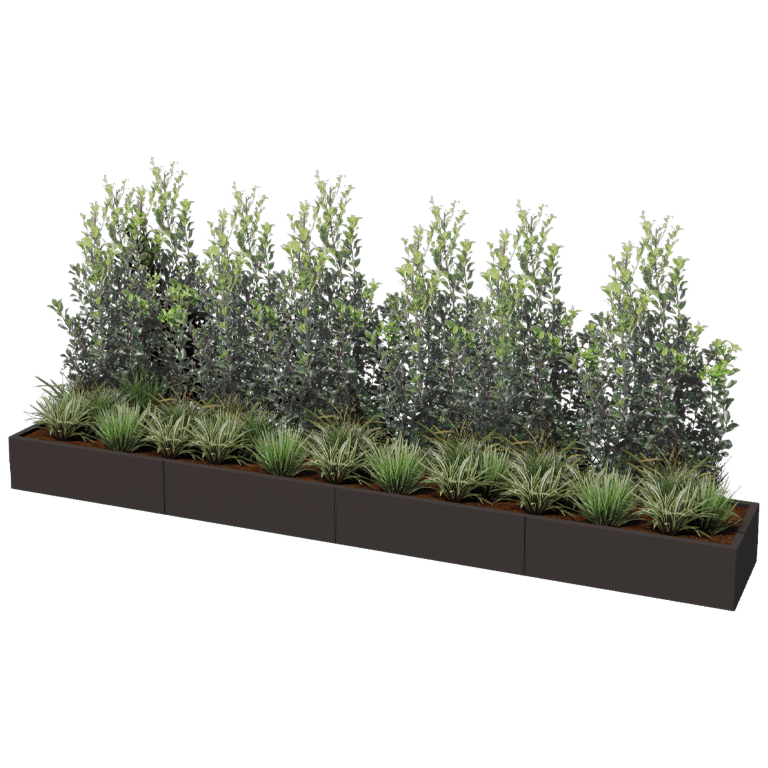 Plantekasse af pulverlakeret stål Texas xxl 400 x 60 cm