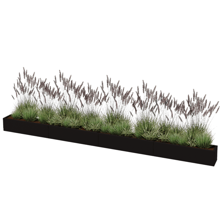 Plantekasse af pulverlakeret stål Texas xxl 480 x 30 cm
