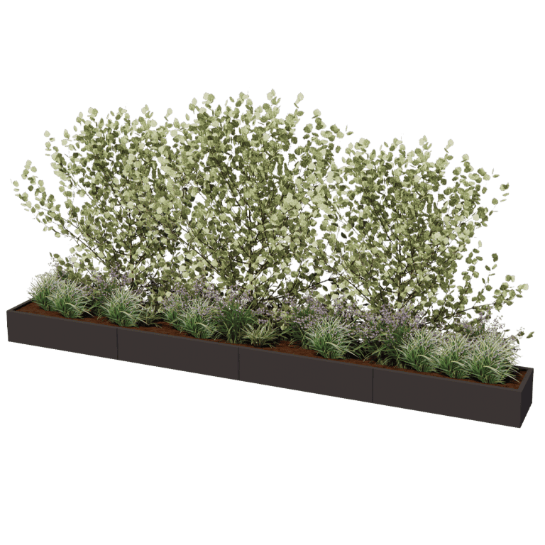 Plantekasse af pulverlakeret stål Texas xxl 480 x 50 cm