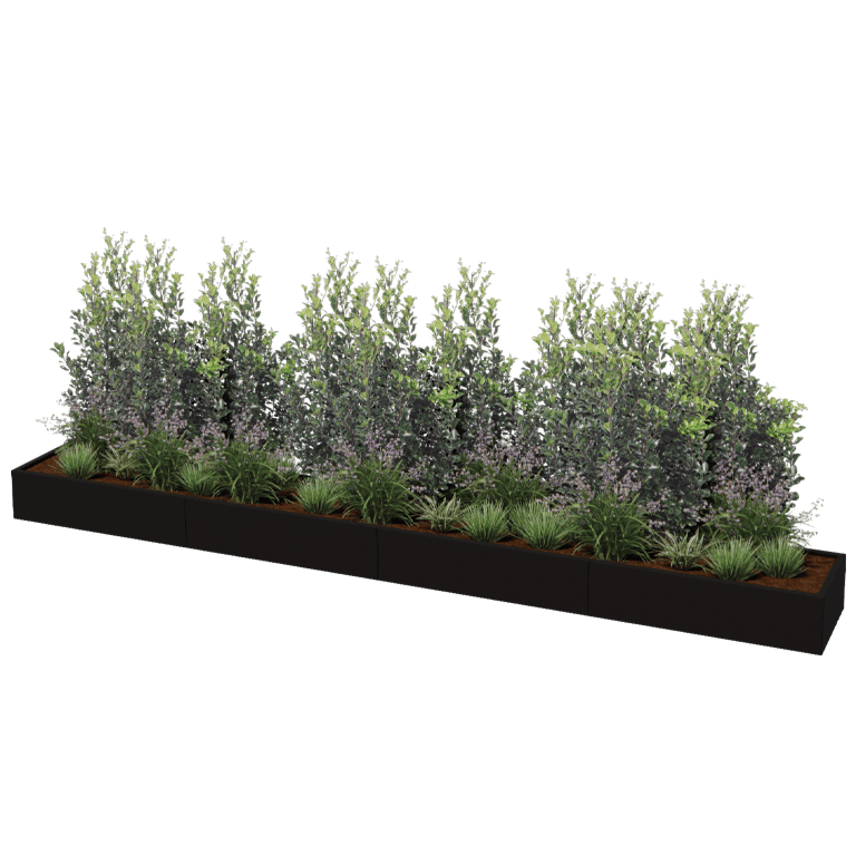 Plantekasse af pulverlakeret stål Texas xxl 480 x 60 cm