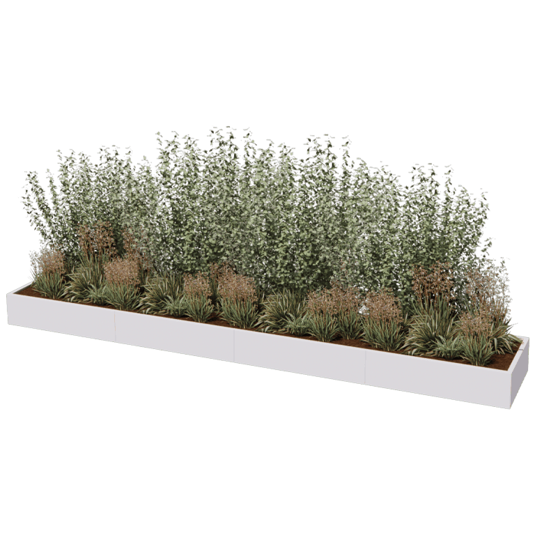 Plantekasse af pulverlakeret stål Texas xxl 480 x 80 cm