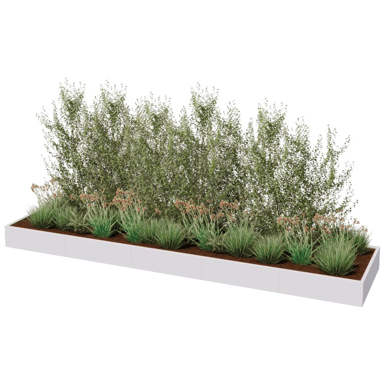 Plantekasse af pulverlakeret stål Texas xxl 500 x 120 cm
