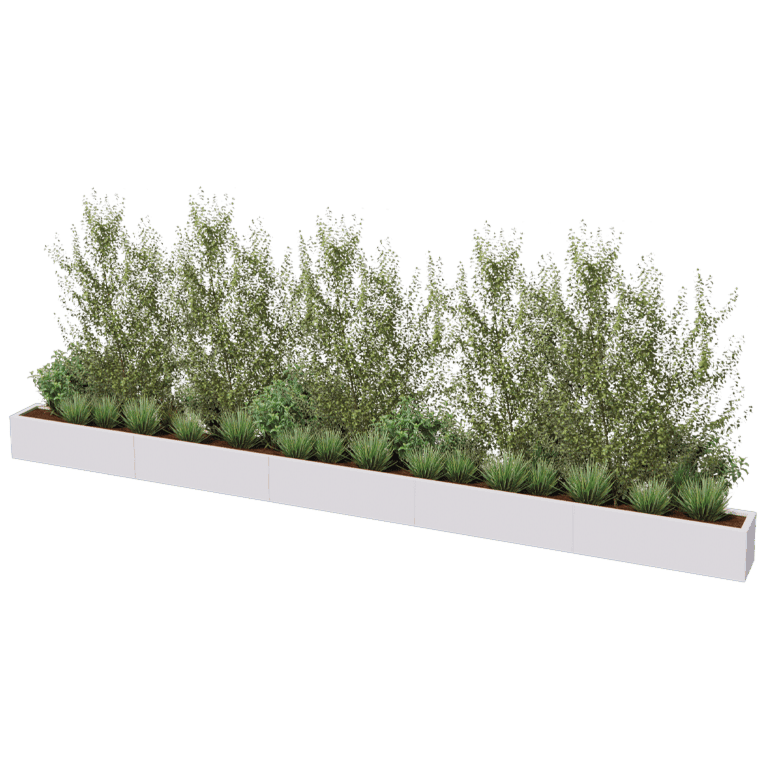 Plantekasse af pulverlakeret stål Texas xxl 500 x 30 cm