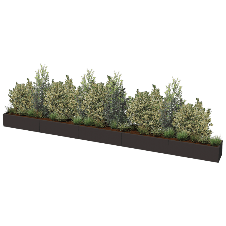 Plantekasse af pulverlakeret stål Texas xxl 500 x 40 cm
