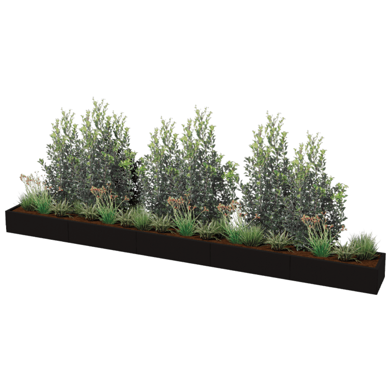 Plantekasse af pulverlakeret stål Texas xxl 500 x 50 cm