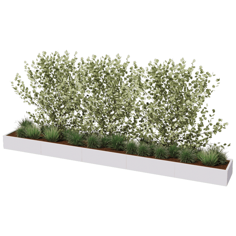 Plantekasse af pulverlakeret stål Texas xxl 500 x 60 cm