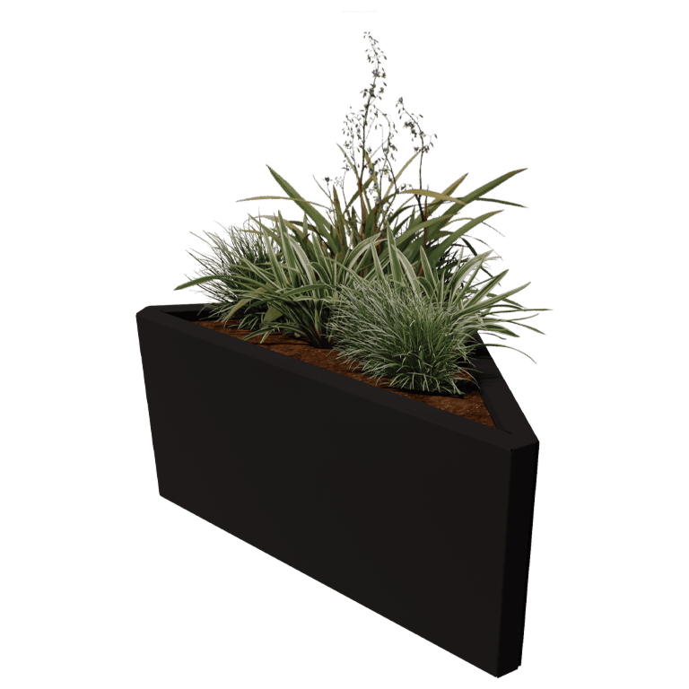 Plantekasse af pulverlakeret stål Alaska ligebenet 84 cm