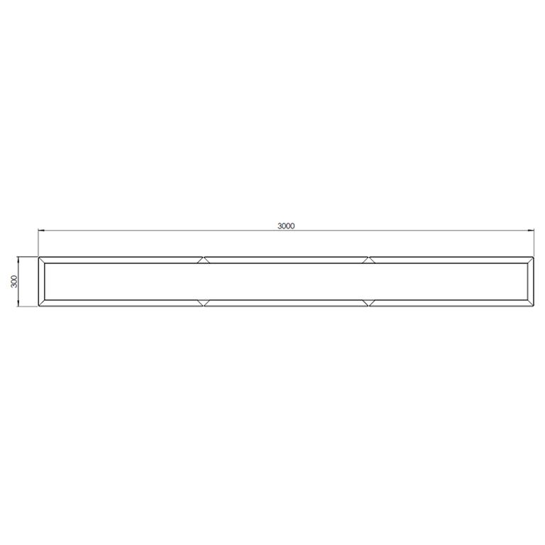 Plantekasse af pulverlakeret stål Texas xxl 300 x 30 cm