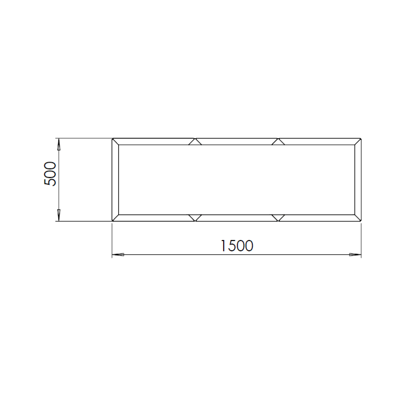 Plantekasse af pulverlakeret stål Texas xxl 150 x 50 cm