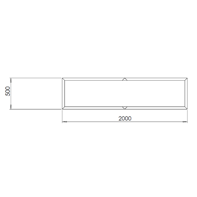 Plantekasse af pulverlakeret stål Texas xxl 200 x 50 cm