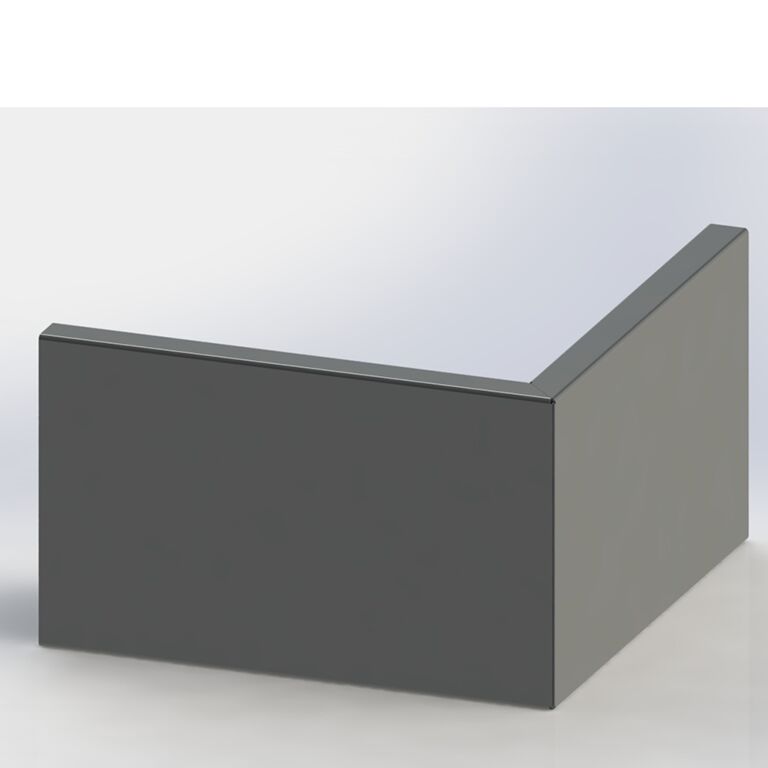 Støttemur af pulverlakeret stål udvendigt hjørne 100 x 100 cm (højde 60 cm)