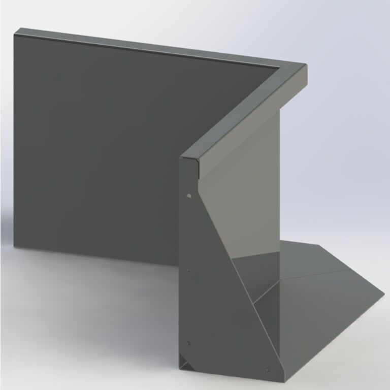 Støttemur af pulverlakeret stål indvendigt hjørne 50 x 50 cm (højde 50 cm)