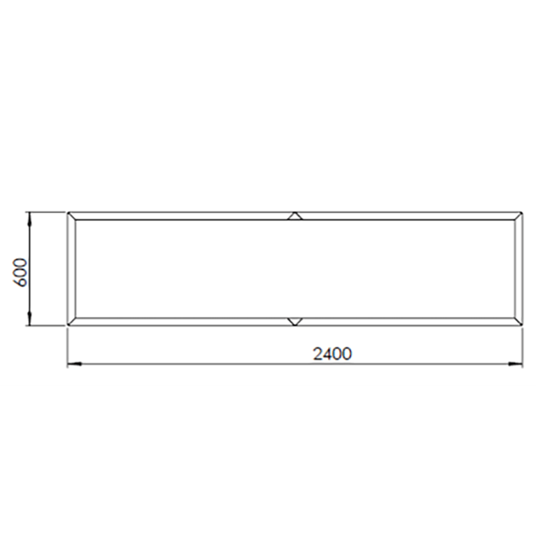 Plantekasse af pulverlakeret stål Texas xxl 240 x 60 cm