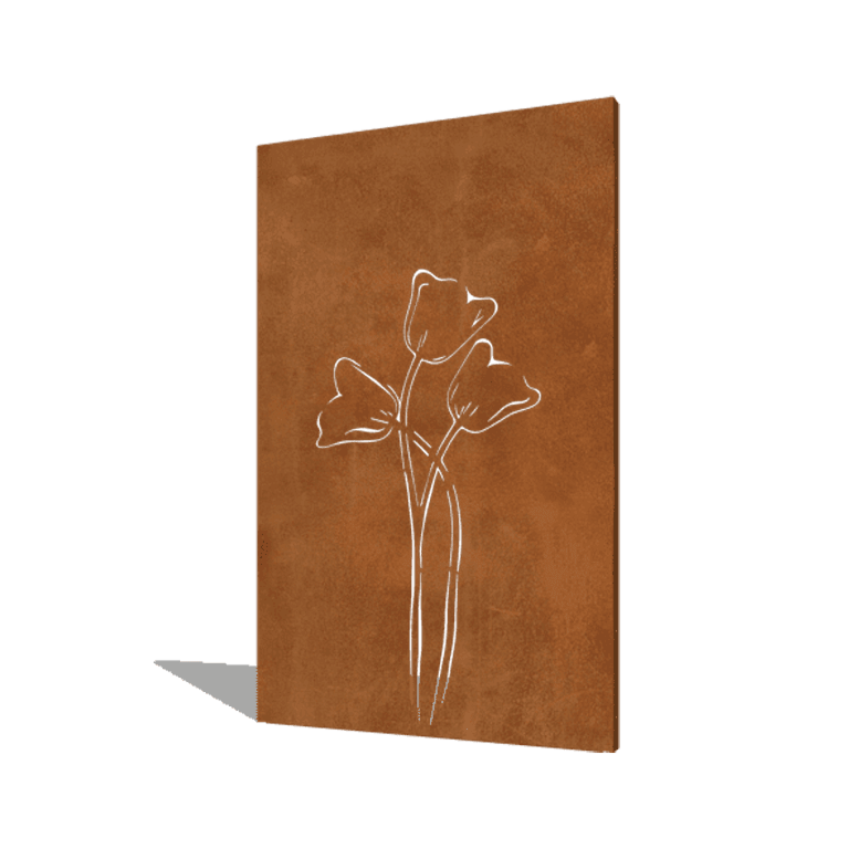 Tulipan symmetrisk corten-stål 120 x 6 x 190 cm