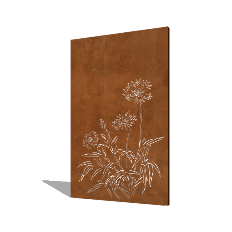 Kornblomst corten-stål 120 x 6 x 190 cm