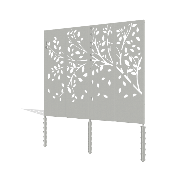Paneltræ i pulverlakeret stål, komplet sæt 240 x 6 x 190 cm