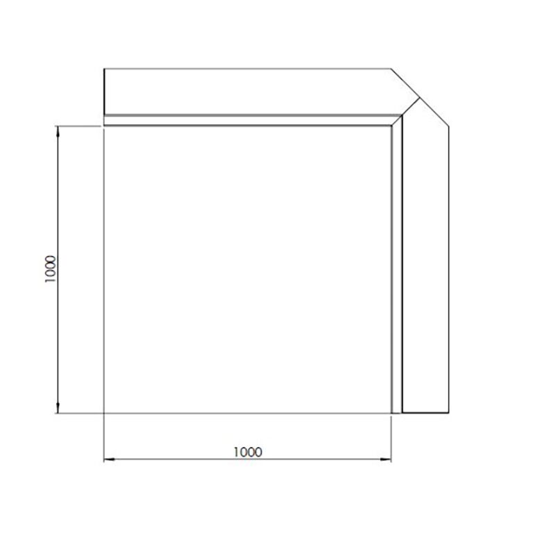 Støttemur af pulverlakeret stål indvendigt hjørne 100 x 100 cm (højde 40 cm)