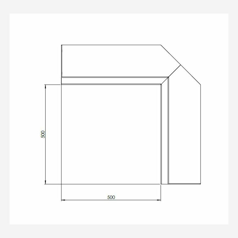 Støttemur af cortenstål indvendigt hjørne 50 x 50 cm (højde 50 cm)