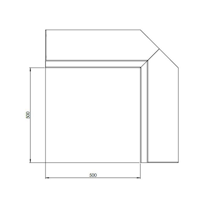 Støttemur af pulverlakeret stål indvendigt hjørne 50 x 50 cm (højde 40 cm)