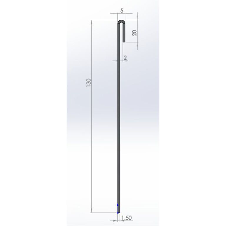 Bedkant af cortenstål valset 13 cm (længde 150 cm)