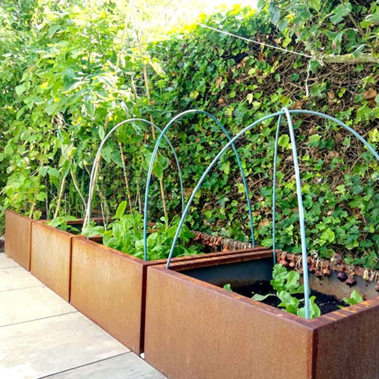 Svejst plantekasse Corten-stål Montana 80 x 80 x 40 cm