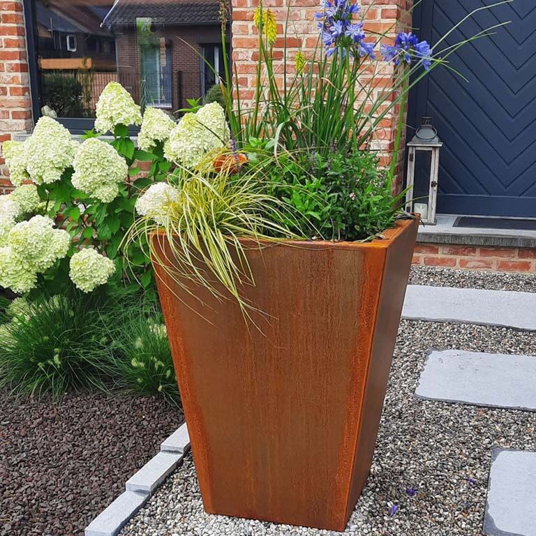 Svejst plantekasse Corten-stål Kegle 80 x 80 x 100 cm