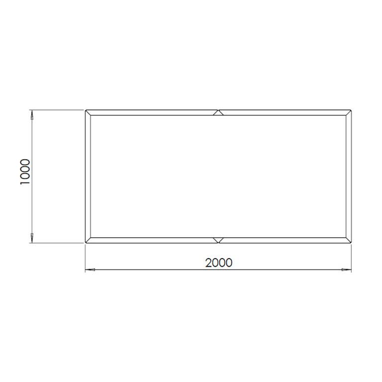 Plantekasse af pulverlakeret stål Texas xxl 200 x 100 cm