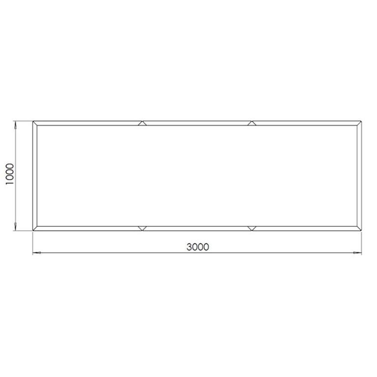 Plantekasse af pulverlakeret stål Texas xxl 300 x 100 cm