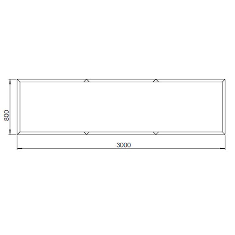 Plantekasse af pulverlakeret stål Texas xxl 300 x 80 cm